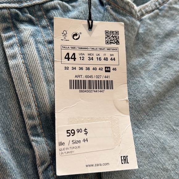 Zara straight Leg New With Tag Size 12 - Picture 2 of 2